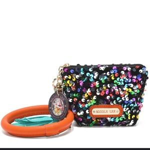 Nicole Lee keychain sequin coin purse